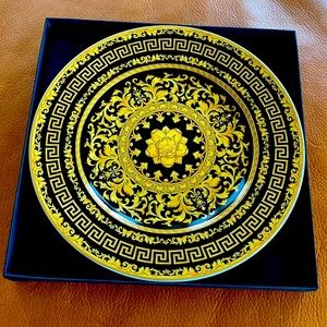 Rosenthal Versace Floralia Gold Plate with wall mount perfect like new